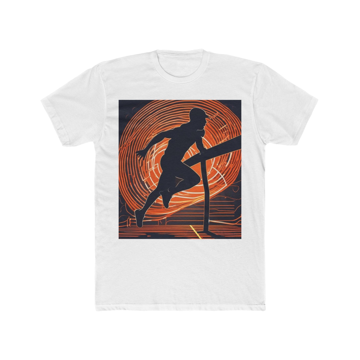 boostlete-iron-intent-scene-hurdler-neon-modern-0264 — Unisex Cotton Crew Tee (NL 3600)