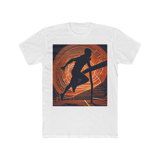 boostlete-iron-intent-scene-hurdler-neon-modern-0264 — Unisex Cotton Crew Tee (NL 3600)