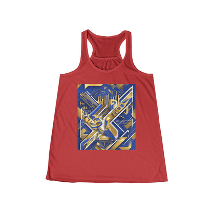 boostlete-am-crew-type-progress-beats-perfect-diagonal-modern-0209 — Women's Flowy Racerback Tank (B+C 8800)
