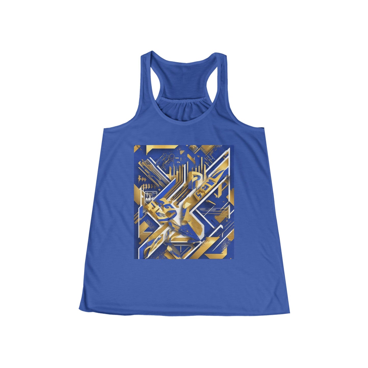 boostlete-am-crew-type-progress-beats-perfect-diagonal-modern-0209 — Women's Flowy Racerback Tank (B+C 8800)