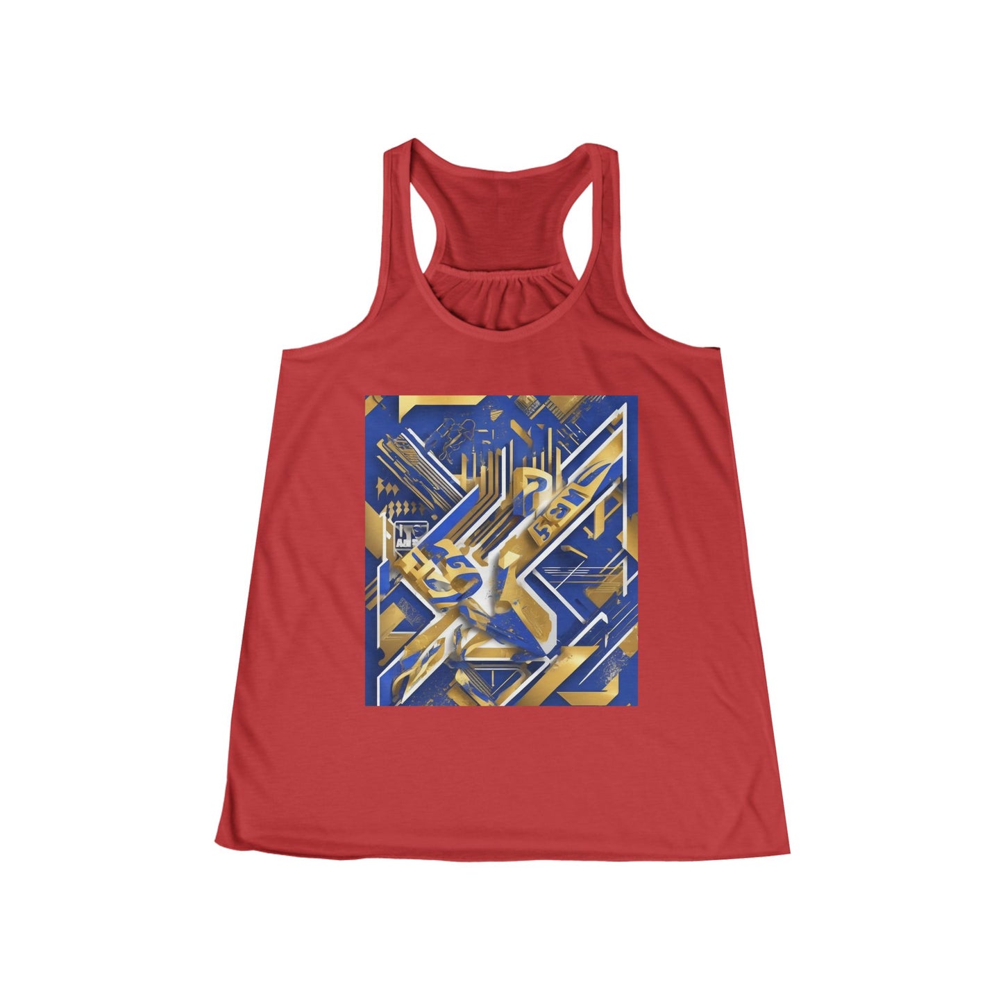 boostlete-am-crew-type-progress-beats-perfect-diagonal-modern-0209 — Women's Flowy Racerback Tank (B+C 8800)