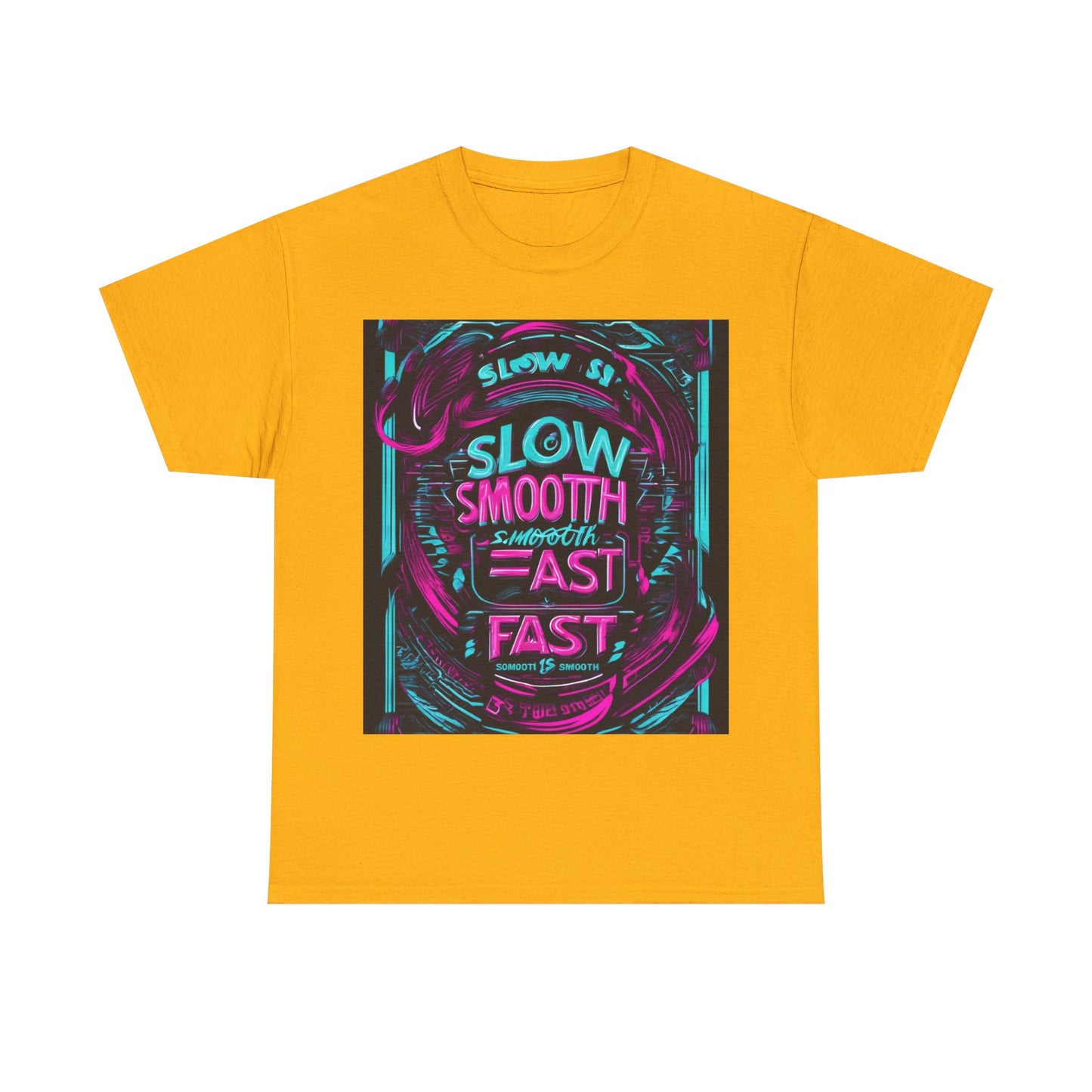 boostlete-recovery-progress-type-slow-is-smooth-smooth-is-fast-banner-engraved-0181 — Unisex Heavy Cotton Tee (Gildan 5000)