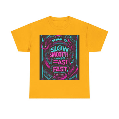 boostlete-recovery-progress-type-slow-is-smooth-smooth-is-fast-banner-engraved-0181 — Unisex Heavy Cotton Tee (Gildan 5000)