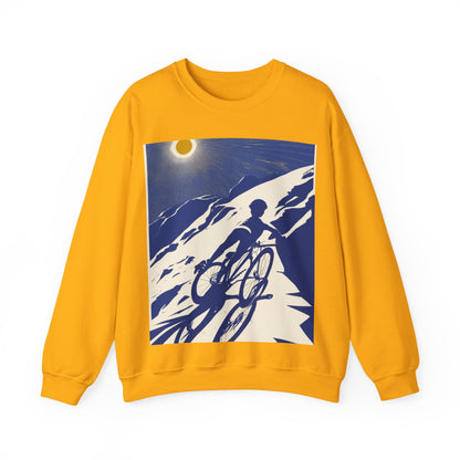 boostlete-am-crew-scene-cyclist-offset-bold-0008 — Unisex Heavy Blend Crewneck Sweatshirt (Gildan)