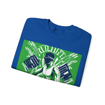 boostlete-am-crew-scene-rower-grainy-bold-0172 — Unisex Heavy Blend Crewneck Sweatshirt (Gildan)