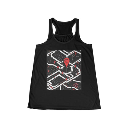 boostlete-am-crew-icon-map-matte-isometric-0094 — Women's Flowy Racerback Tank (B+C 8800)