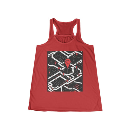 boostlete-am-crew-icon-map-matte-isometric-0094 — Women's Flowy Racerback Tank (B+C 8800)