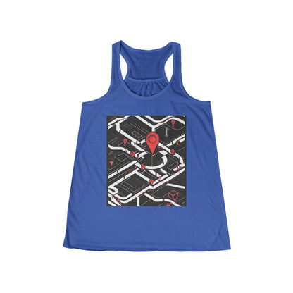 boostlete-am-crew-icon-map-matte-isometric-0094 — Women's Flowy Racerback Tank (B+C 8800)
