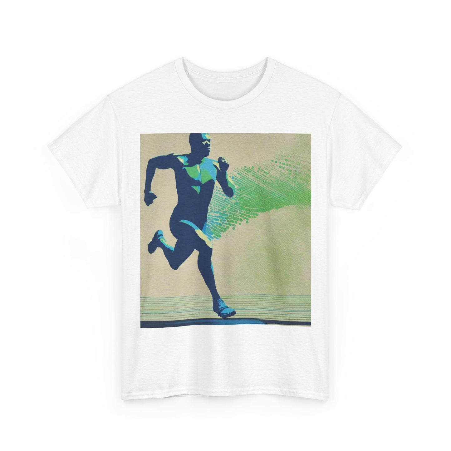 boostlete-am-crew-scene-sprinter-halftone-engraved-0092 — Unisex Heavy Cotton Tee (Gildan 5000)