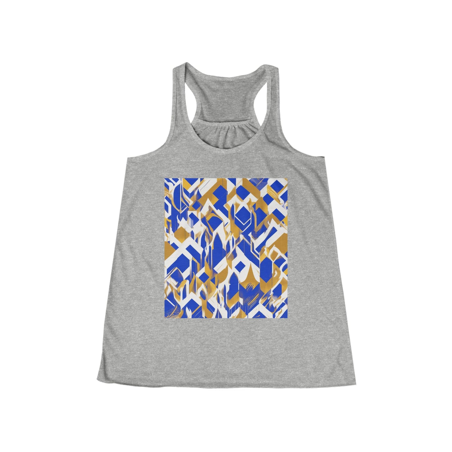 boostlete-field-day-icon-flame-glitch-geometric-0090 — Women's Flowy Racerback Tank (B+C 8800)