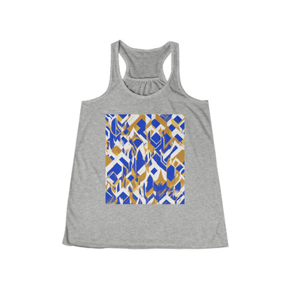 boostlete-field-day-icon-flame-glitch-geometric-0090 — Women's Flowy Racerback Tank (B+C 8800)