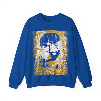 boostlete-field-day-icon-swimmer-halftone-paper-0246 — Unisex Heavy Blend Crewneck Sweatshirt (Gildan)