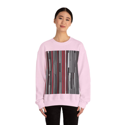 boostlete-am-crew-pattern-barcode-athletic-0911 — Unisex Heavy Blend Crewneck (G18000)