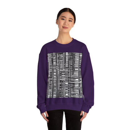 boostlete-iron-intent-pattern-barcode-line-art-0599 — Unisex Heavy Blend Crewneck (G18000)