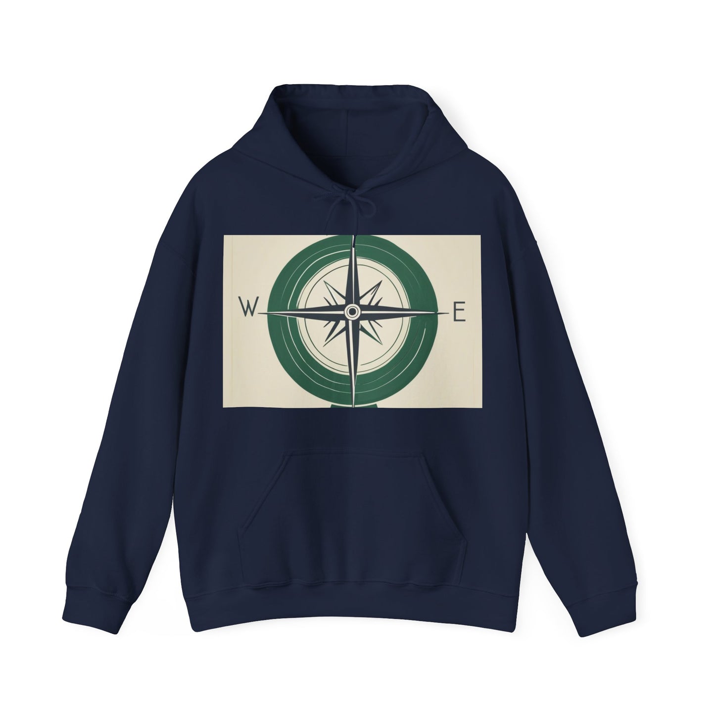 boostlete-iron-intent-icon-compass-soft-blueprint-0614 — Unisex Heavy Blend Hoodie (G18500)