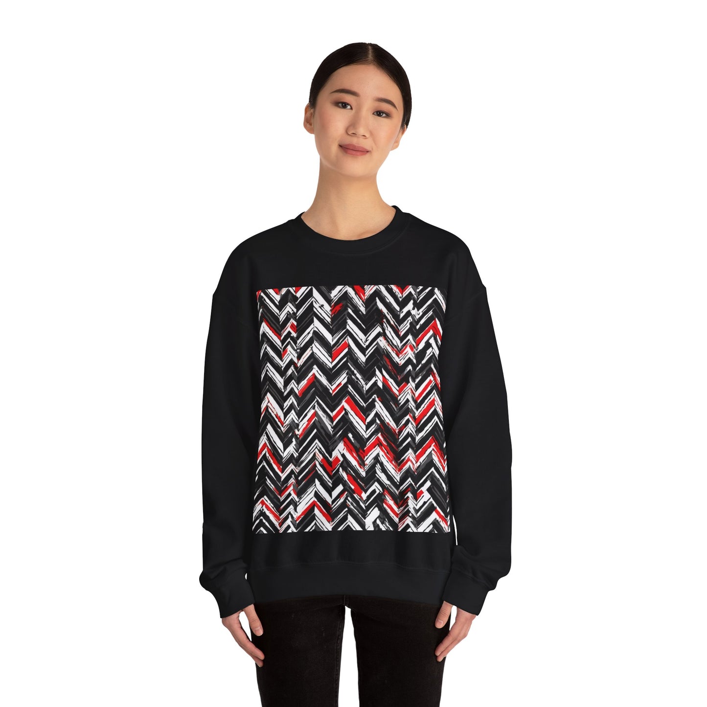 boostlete-am-crew-pattern-chevron-geometric-0659 — Unisex Heavy Blend Crewneck (G18000)