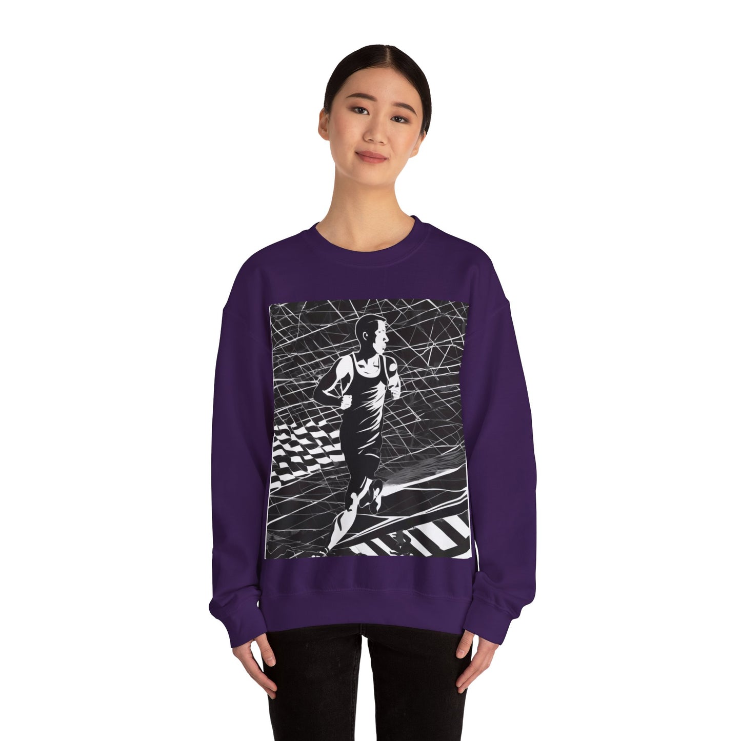 boostlete-headspace-scene-marathoner-speed-geometric-0816 — Unisex Heavy Blend Crewneck (G18000)