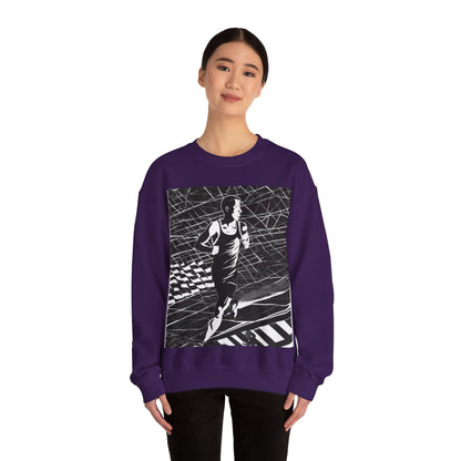 boostlete-headspace-scene-marathoner-speed-geometric-0816 — Unisex Heavy Blend Crewneck (G18000)