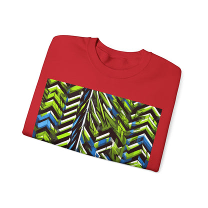 boostlete-rise-grind-pattern-chevron-isometric-0195 — Unisex Heavy Blend Crewneck Sweatshirt (Gildan)