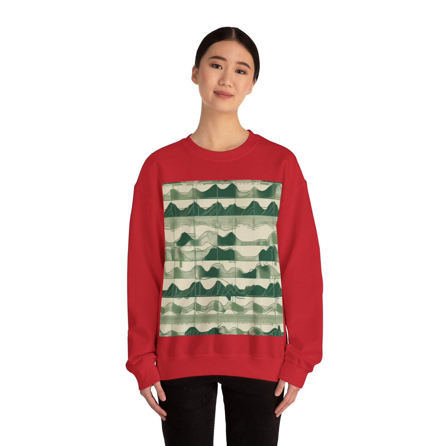 boostlete-mile-by-mile-pattern-audio-blueprint-0971 — Unisex Heavy Blend Crewneck (G18000)