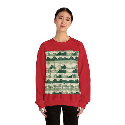 boostlete-mile-by-mile-pattern-audio-blueprint-0971 — Unisex Heavy Blend Crewneck (G18000)