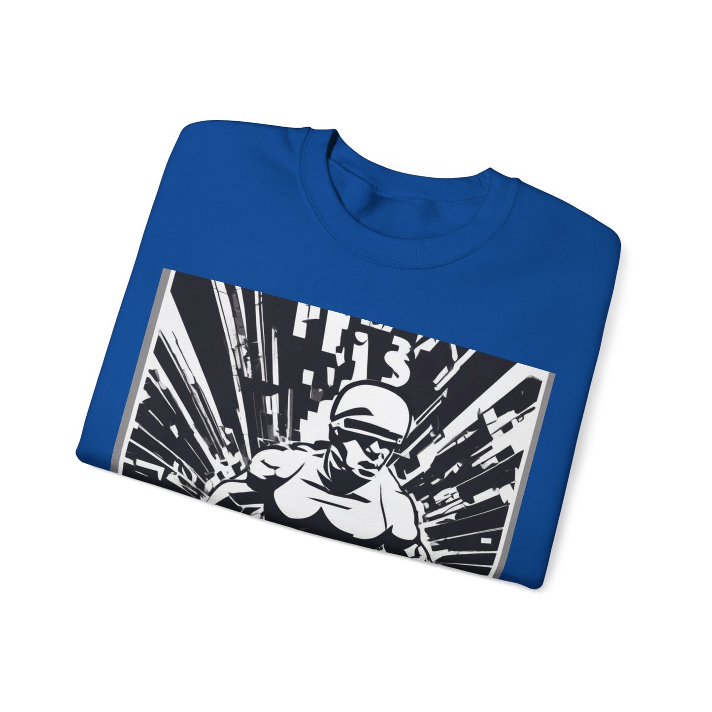 boostlete-field-day-scene-sprinter-halftone-bold-0148 — Unisex Heavy Blend Crewneck Sweatshirt (Gildan)