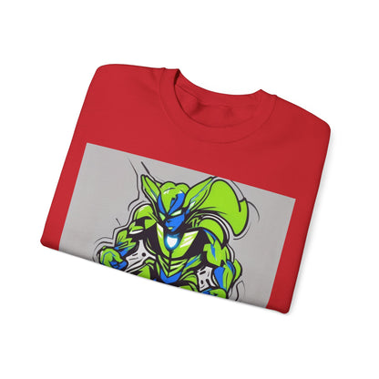 boostlete-quiet-power-type-boost-mode-on-outline-over-solid-modern-0741 — Unisex Heavy Blend Crewneck (G18000)
