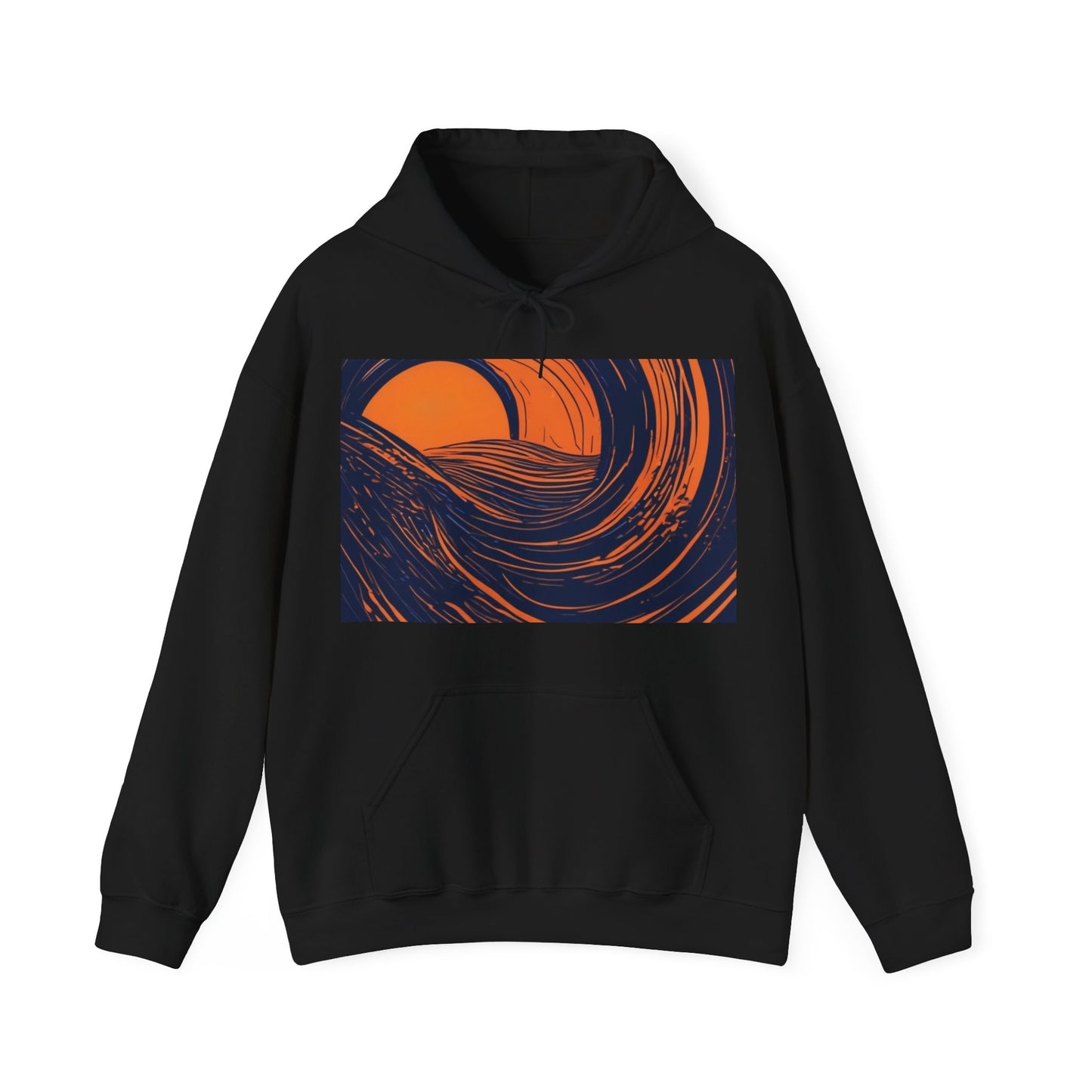 boostlete-rise-grind-icon-sunrise-speed-line-art-0202 — Unisex Heavy Blend Hooded Sweatshirt (Gildan)