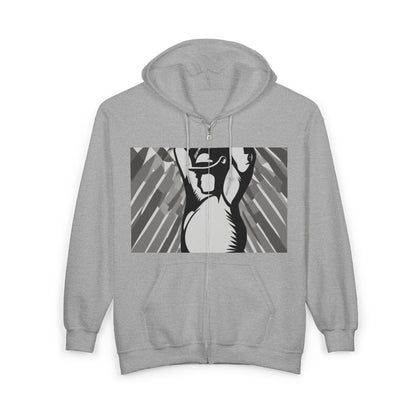 boostlete-iron-intent-scene-kettlebell-grainy-modern-0276 — Unisex Heavy Blend Full-Zip Hooded Sweatshirt