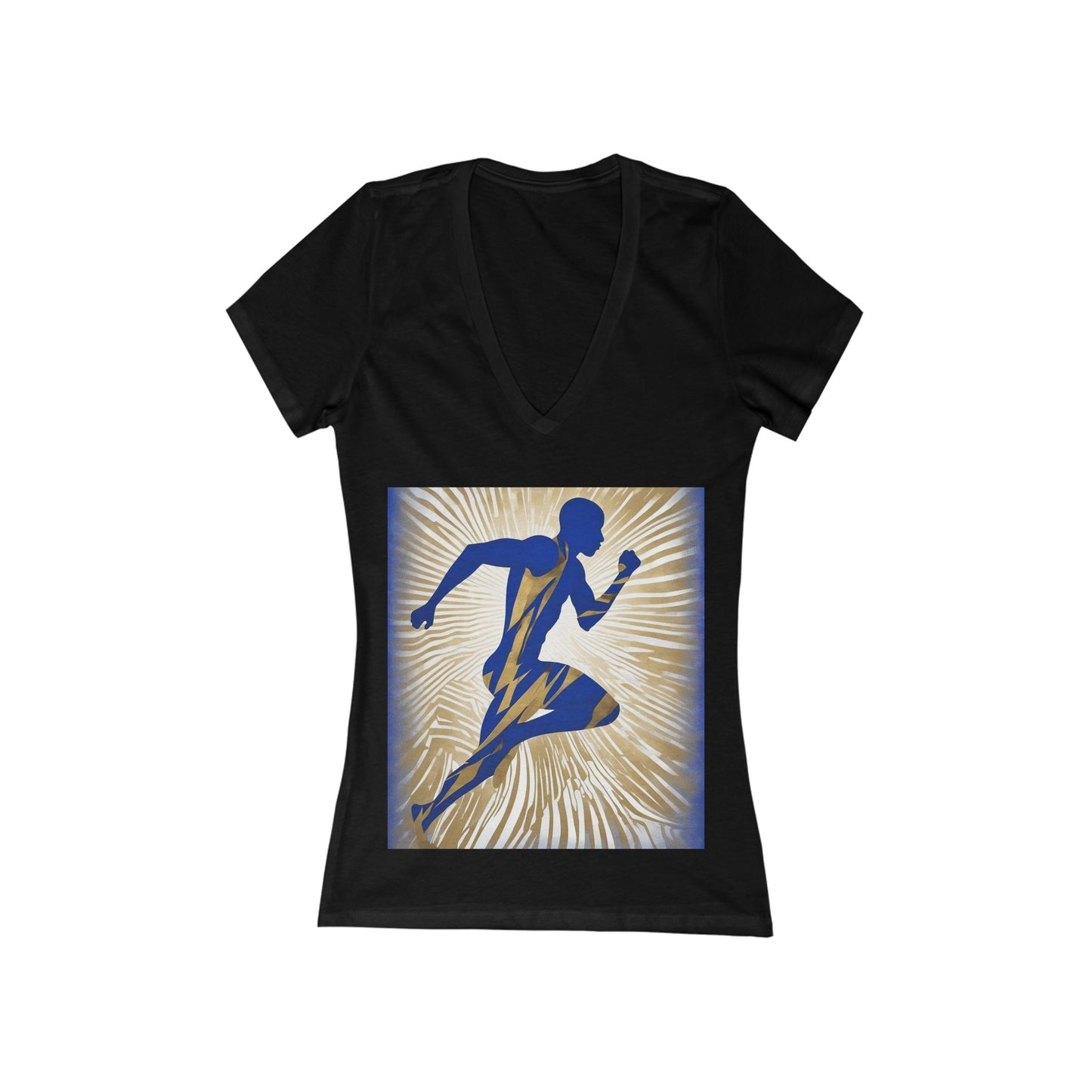 boostlete-field-day-scene-sprinter-motion-paper-0496 — Women's Deep V-Neck Tee (B+C 6035)