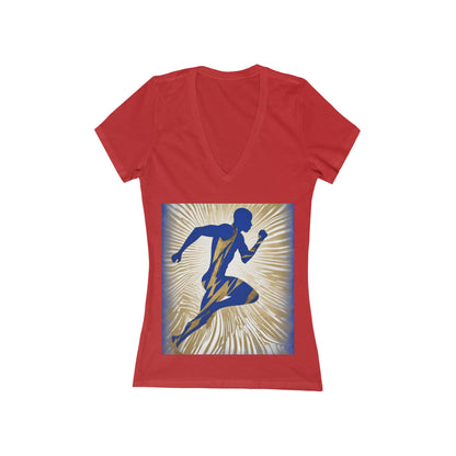 boostlete-field-day-scene-sprinter-motion-paper-0496 — Women's Deep V-Neck Tee (B+C 6035)
