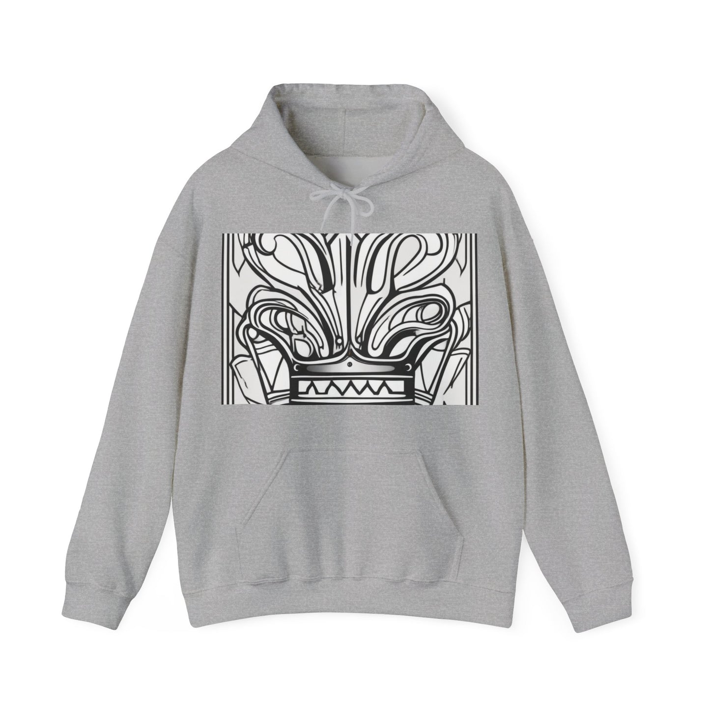 boostlete-boost-mode-icon-crown-offset-line-art-0190 — Unisex Heavy Blend Hooded Sweatshirt (Gildan)