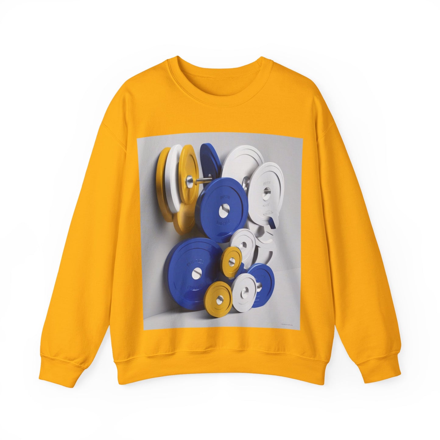 boostlete-field-day-icon-barbell-offset-geometric-0150 — Unisex Heavy Blend Crewneck Sweatshirt (Gildan)