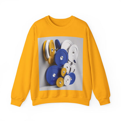 boostlete-field-day-icon-barbell-offset-geometric-0150 — Unisex Heavy Blend Crewneck Sweatshirt (Gildan)