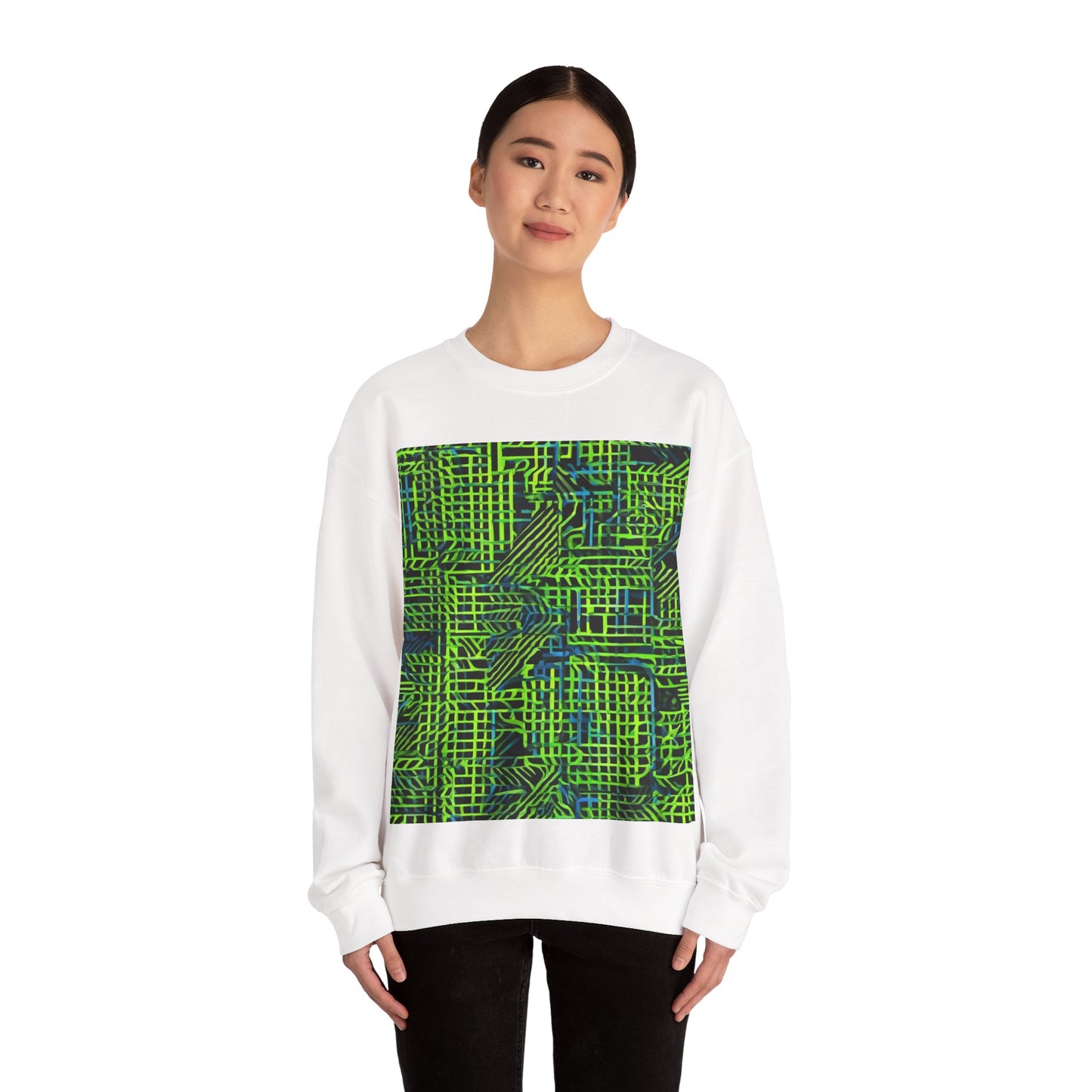 boostlete-quiet-power-pattern-stair-steps-industrial-0751 — Unisex Heavy Blend Crewneck (G18000)