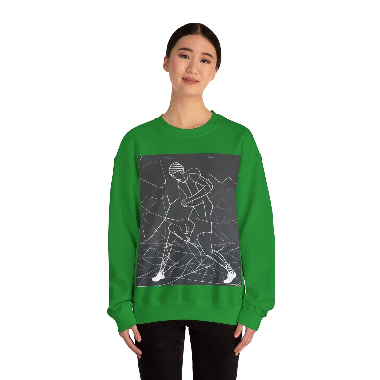 boostlete-pr-season-scene-runner-outline-geometric-1072 — Unisex Heavy Blend Crewneck (G18000)