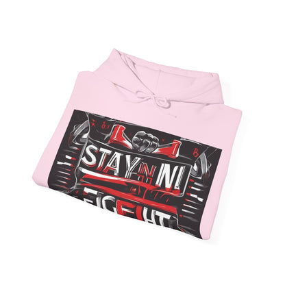 boostlete-rise-grind-type-stay-in-the-fight-banner-retro-1441 — Unisex Heavy Blend Hoodie (G18500)