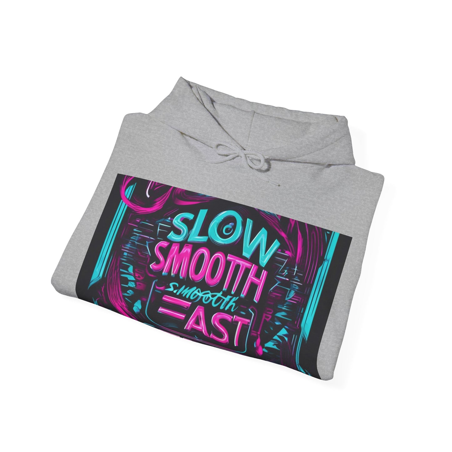 boostlete-recovery-progress-type-slow-is-smooth-smooth-is-fast-banner-engraved-0181 — Unisex Heavy Blend Hooded Sweatshirt (Gildan)