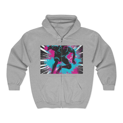 boostlete-recovery-progress-scene-sprinter-chalk-bold-0220 — Unisex Heavy Blend Full-Zip Hooded Sweatshirt