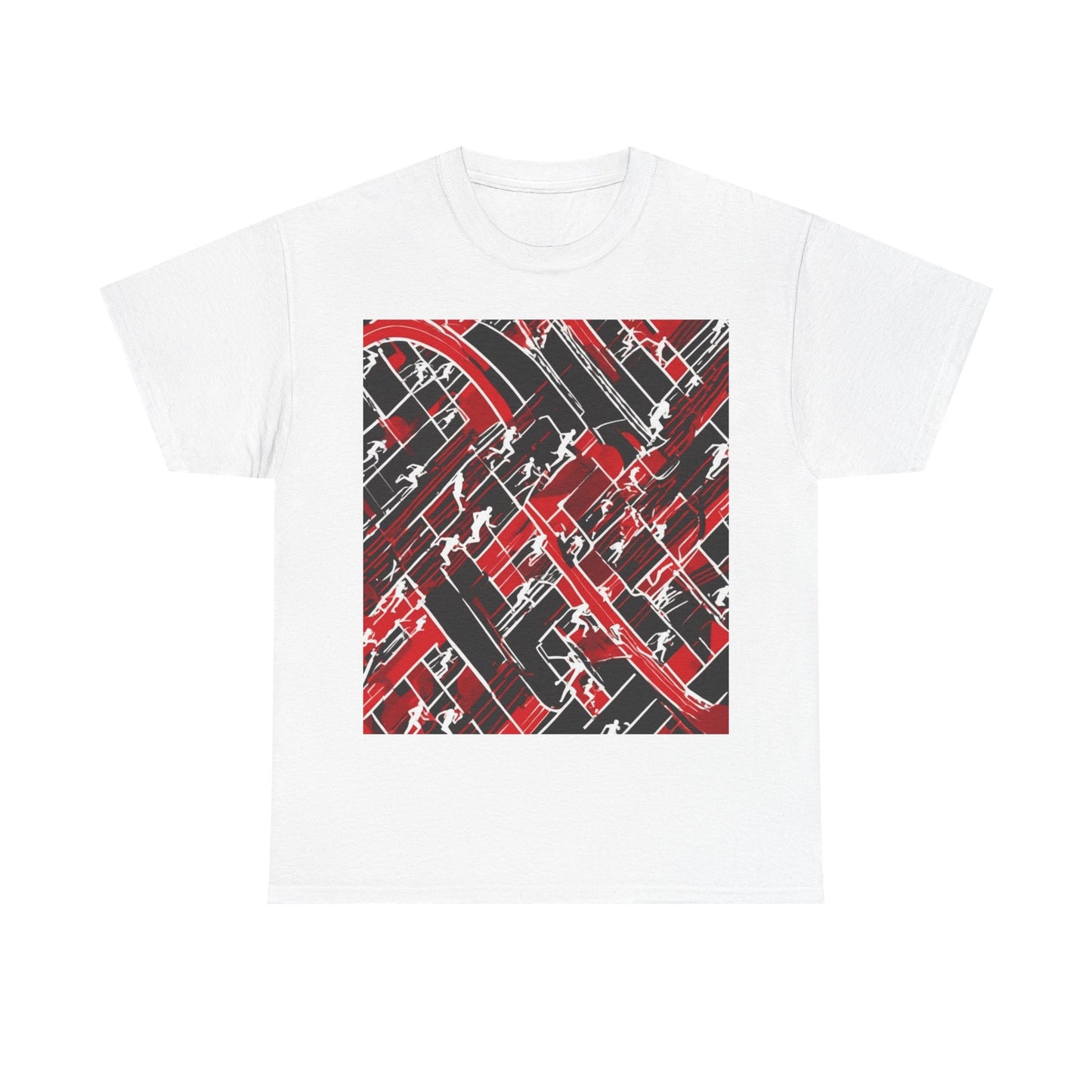 boostlete-pr-season-scene-marathoner-outline-modern-0124 — Unisex Heavy Cotton Tee (Gildan 5000)