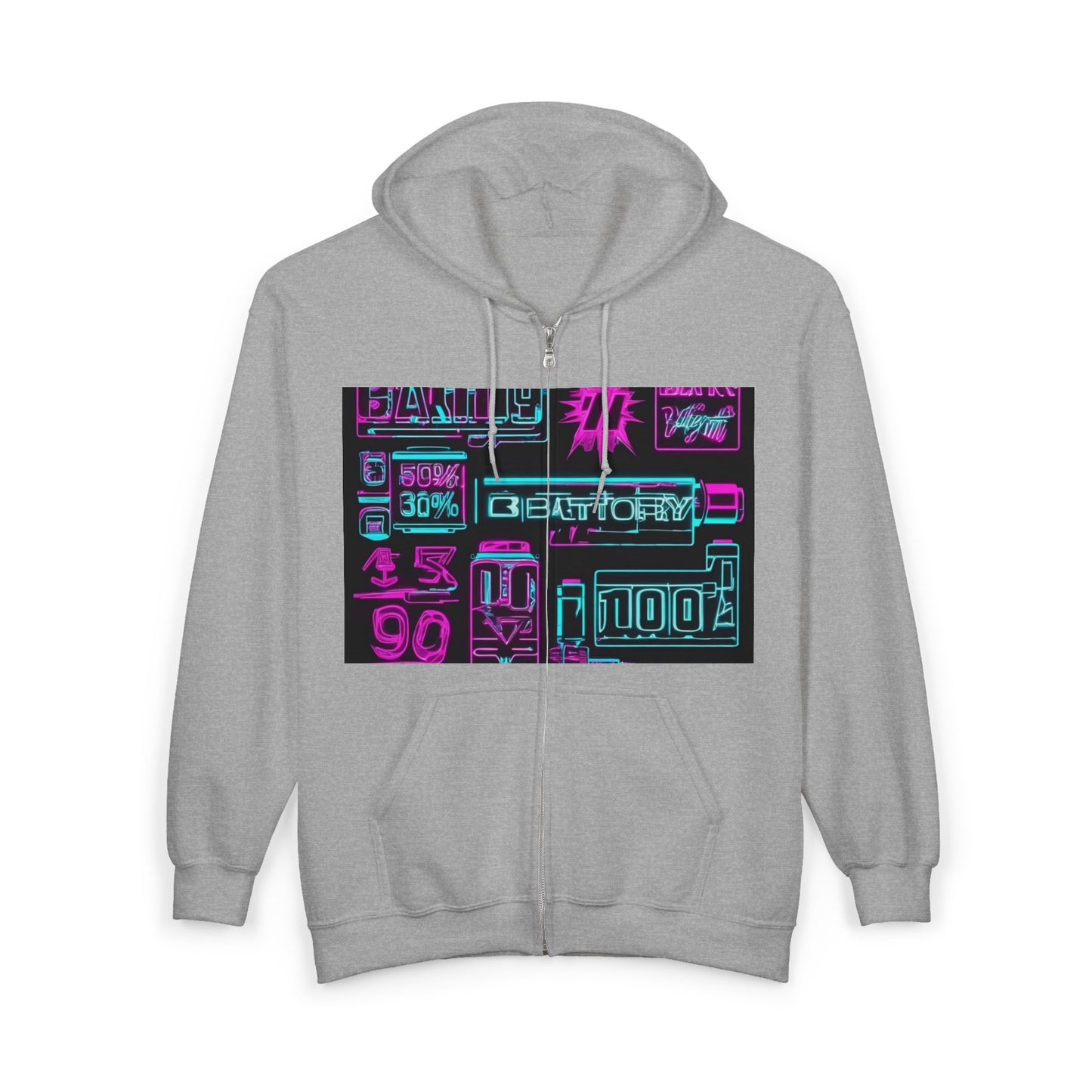 boostlete-rise-grind-type-battery-100-effort-split-blueprint-0205 — Unisex Heavy Blend Full-Zip Hooded Sweatshirt