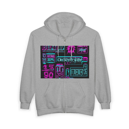 boostlete-rise-grind-type-battery-100-effort-split-blueprint-0205 — Unisex Heavy Blend Full-Zip Hooded Sweatshirt