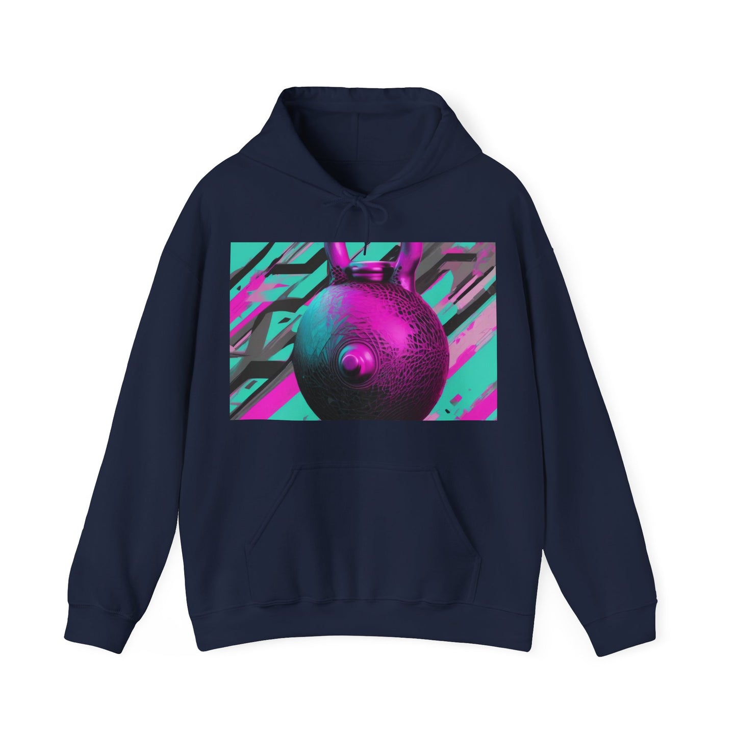 boostlete-mile-by-mile-scene-kettlebell-3d-monoline-1364 — Unisex Heavy Blend Hoodie (G18500)