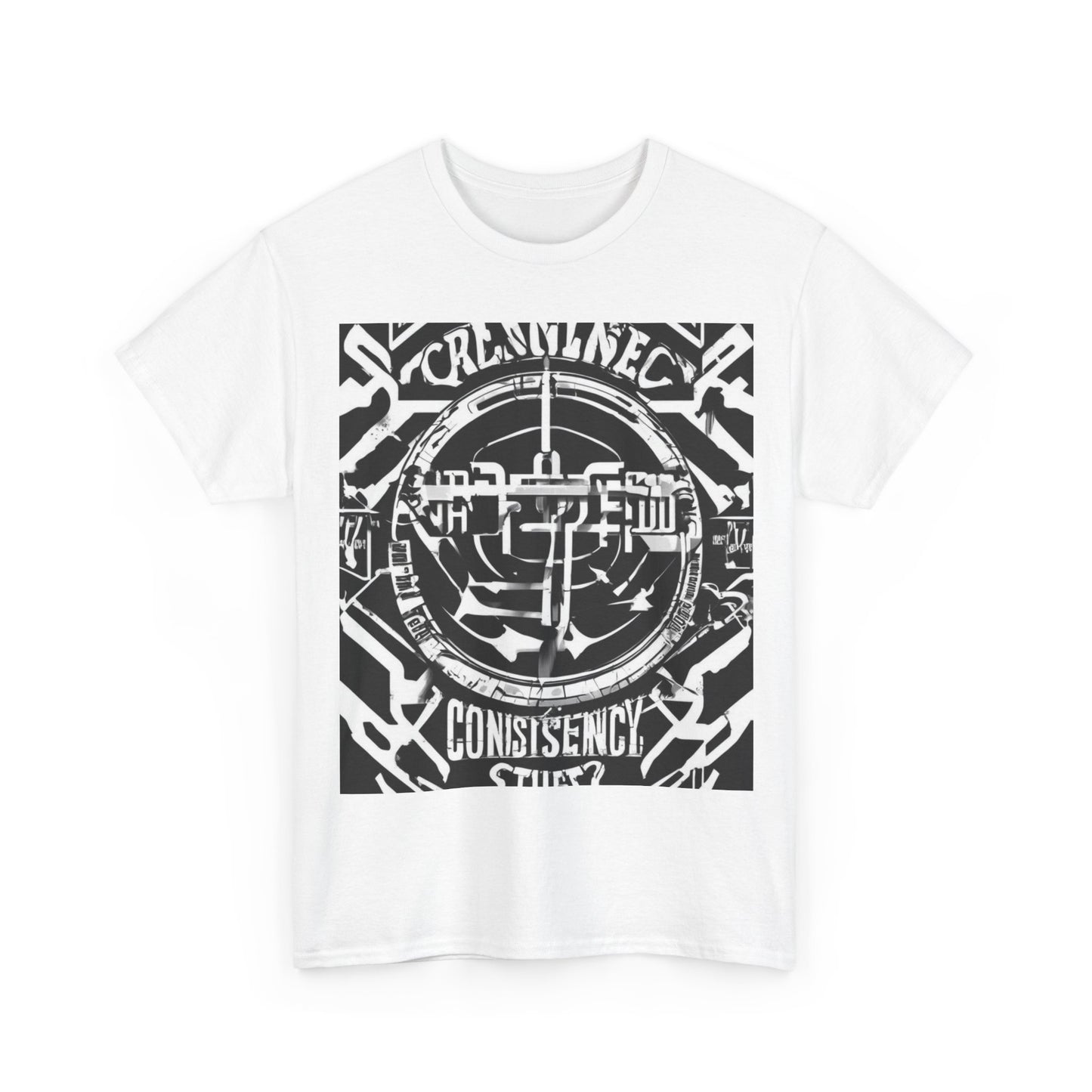 boostlete-am-crew-type-consistency-is-the-flex-centered-industrial-0137 — Unisex Heavy Cotton Tee (Gildan 5000)