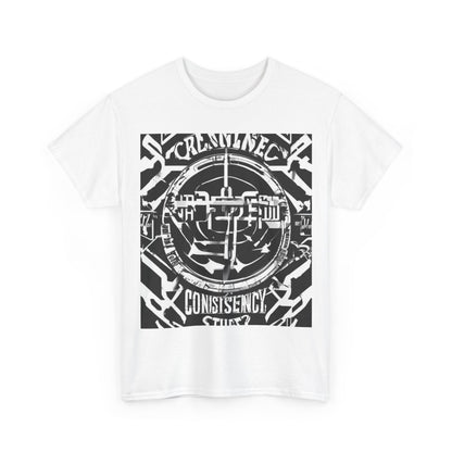 boostlete-am-crew-type-consistency-is-the-flex-centered-industrial-0137 — Unisex Heavy Cotton Tee (Gildan 5000)