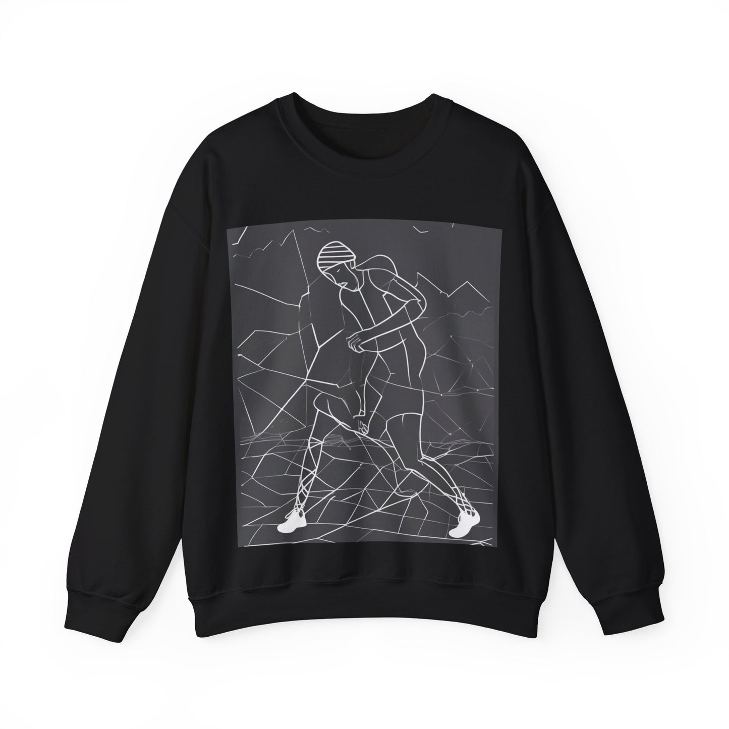 boostlete-pr-season-scene-runner-outline-geometric-1072 — Unisex Heavy Blend Crewneck (G18000)