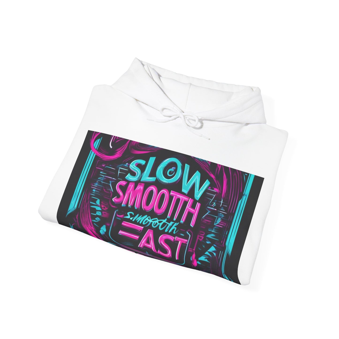 boostlete-recovery-progress-type-slow-is-smooth-smooth-is-fast-banner-engraved-0181 — Unisex Heavy Blend Hooded Sweatshirt (Gildan)