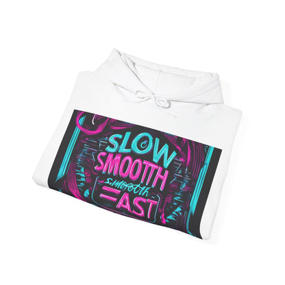 boostlete-recovery-progress-type-slow-is-smooth-smooth-is-fast-banner-engraved-0181 — Unisex Heavy Blend Hooded Sweatshirt (Gildan)
