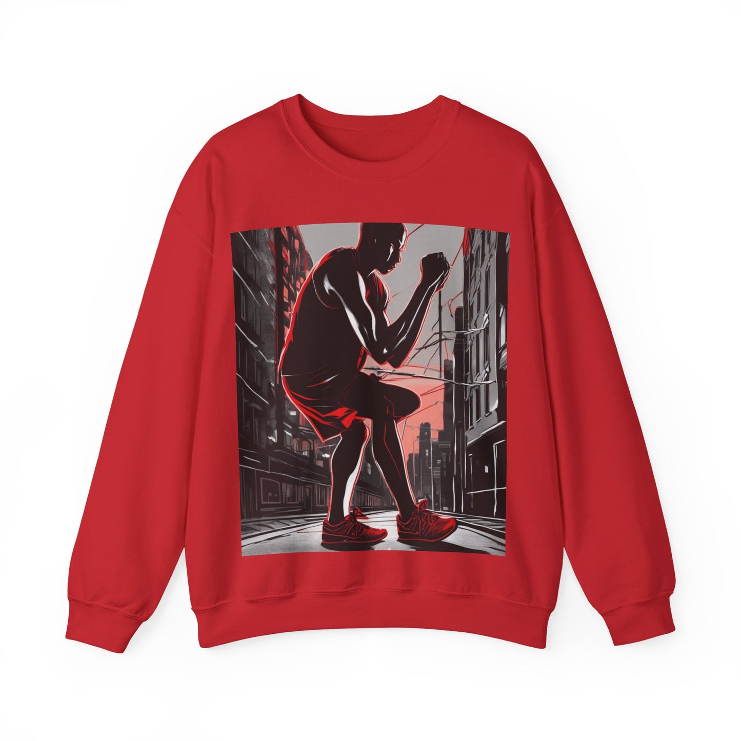 boostlete-am-crew-scene-runner-high-retro-0268 — Unisex Heavy Blend Crewneck Sweatshirt (Gildan)