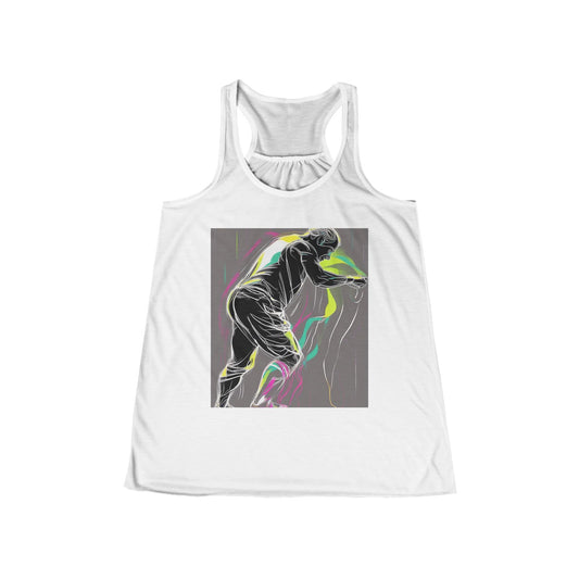 boostlete-iron-intent-scene-athlete-neon-monoline-0140 — Women's Flowy Racerback Tank (B+C 8800)